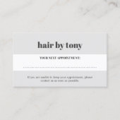 光ミニマルはっきりした灰色サロン 予約カード (正面)
