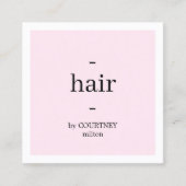 光ミニマルエレガントバラ白ヘアスタイリスト スクエア名刺 (正面)