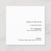 光ミニマルエレガントバラ白ヘアスタイリスト スクエア名刺 (裏面)