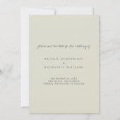 光ミニマルモダン緑の木の水色 セーブザデート (裏面)