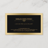 光ミニマルモダン金ゴールドフレームと黒 名刺 (裏面)