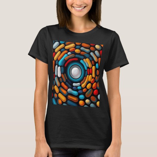 光ミニマル抽象芸術アートワーク Tシャツ (正面)