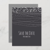 光モダンエレガント列の保存日付 案内ポストカード (正面/裏面)