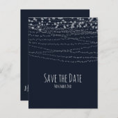 光モダンエレガント列の青い日付を保存 案内ポストカード (正面/裏面)