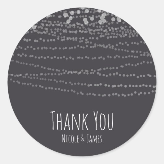 光モダンエレガント列イベントお祝い ラウンドシール (正面)