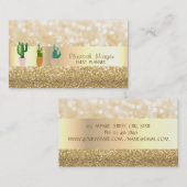 光モダンエレガント輝、《写真》ぼけ味、サボテンの植物 名刺 (正面/裏面)