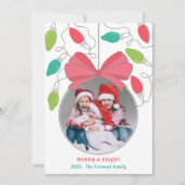 光モダンカラフル写真クリスマスカード シーズンカード (正面)