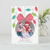 光モダンカラフル写真クリスマスカード シーズンカード (スタンド正面)