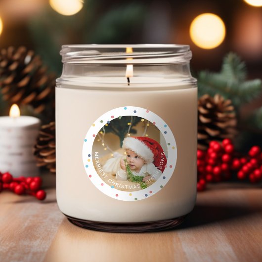 光モダンカラフル写真 ラウンドシール