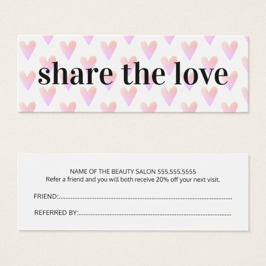 光モダンクールピンクハート美しいサロン (正面&裏面)