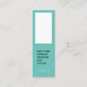 光モダンシンプルティール（緑がかった色）エレガント計ミニマル画 スキニー名刺 (正面)