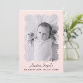 光モダンピミニマルンク生まれたばかりのベビー誕生 案内状 (スタンド正面)
