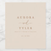 光モダンベージュ結婚ズ ワインラベル (シングルラベル)