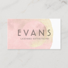 光モダンミニマルピンクエステティシャン 予約カード