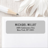 光モダンミニマル灰色と黒の差出人住所 ラベル (インサイチュ)