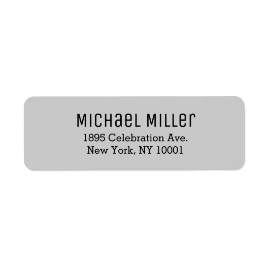光モダンミニマル灰色と黒の差出人住所 ラベル (正面)