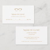 光モダン検者シンプル金ゴールド眼鏡アポイントメント 予約カード (正面/裏面)