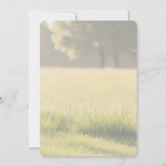 光モダン緑の牧草地ブライダルシャワー 招待状 (裏面)