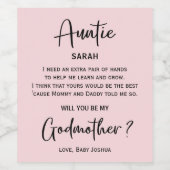 光モダン赤面ピンクのゴッドマザー提案 ワインラベル (シングルラベル)