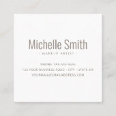 光モダン赤面ピンクはっきりしたプロフェッショナルミニマル スクエア名刺 (裏面)