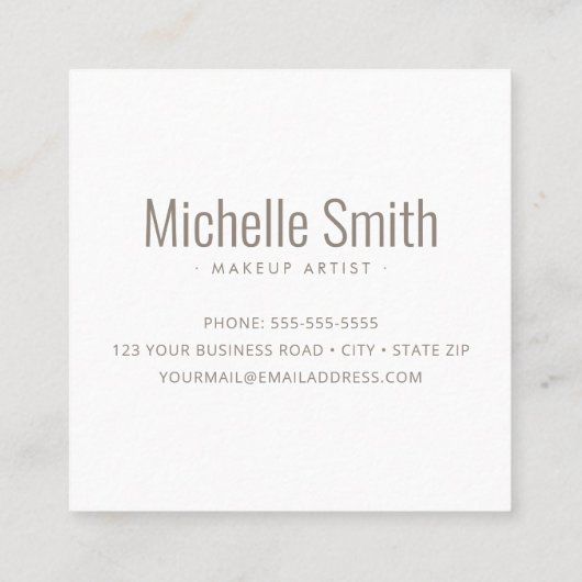 光モダン赤面ピンクはっきりしたプロフェッショナルミニマル スクエア名刺 (裏面)