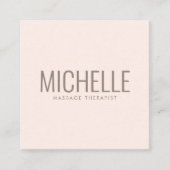 光モダン赤面ピンクはっきりしたプロフェッショナルミニマル スクエア名刺 (正面)