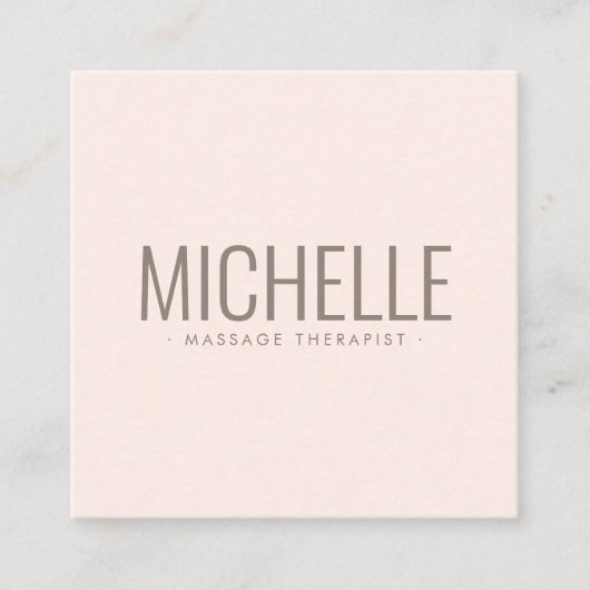 光モダン赤面ピンクはっきりしたプロフェッショナルミニマル スクエア名刺 (正面)