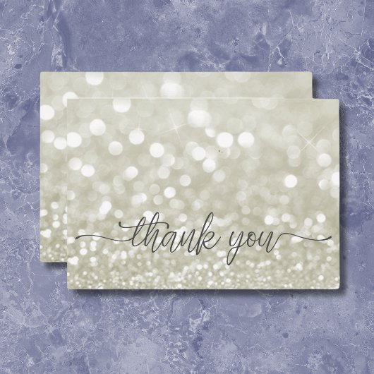 光モダン金ゴールドグリッターシャワー サンキューカード