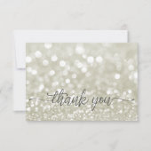 光モダン金ゴールドグリッターシャワー サンキューカード (正面)