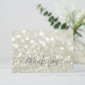 光モダン金ゴールドグリッターシャワー サンキューカード (スタンド正面)