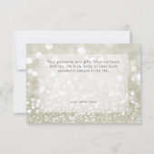 光モダン金ゴールドグリッターシャワー サンキューカード (裏面)