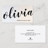 光モダン銀文字はっきりした書道バス 名刺 (正面/裏面)