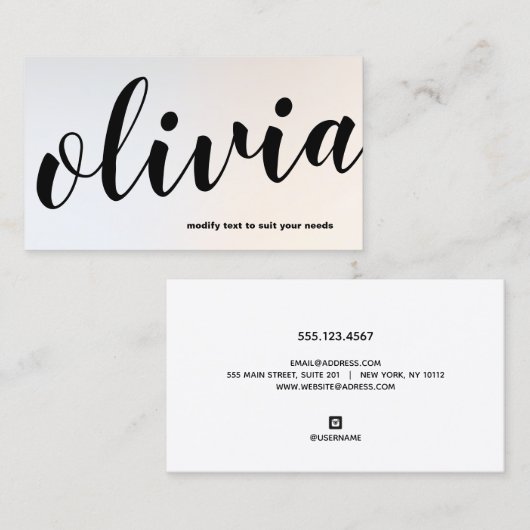 光モダン銀文字はっきりした書道バス 名刺 (正面/裏面)