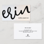 光モダン銀文字はっきりした書道バス 名刺 (正面/裏面)