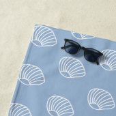 光モノグラムのエレガント青色の沿岸 ビーチタオル (インサイチュ)