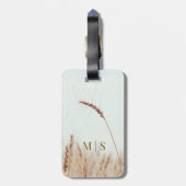 光モノグラムの独身のの黄金の小麦の頭 ラゲッジタグ (裏面縦)