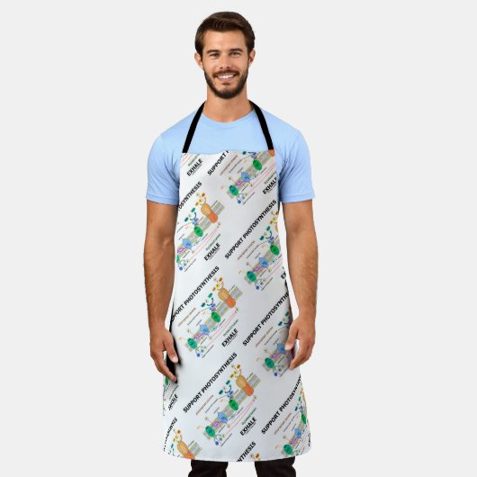 光合成をサポートする生化学ユーモア エプロン (着用した状態)