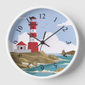 光図解入りの、写真付きの家の背景時計 壁時計 (正面)