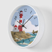 光図解入りの、写真付きの家の背景時計 壁時計 (傾斜)