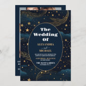 光天三日月金ゴールド結婚ズ 招待状 (正面/裏面)