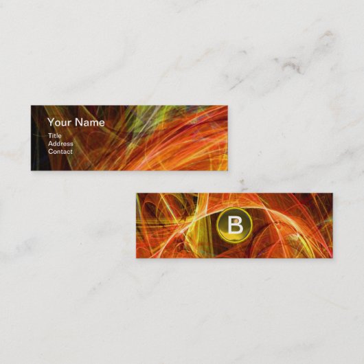 光子熱狂するモノグラム宝石イエロー スキニー名刺 (正面/裏面)