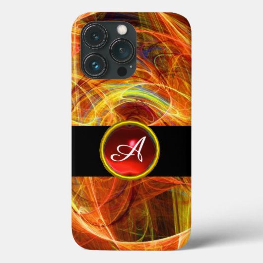 光子熱狂する赤ルビージェムストーンモノグラム Case-Mate iPhoneケース (裏面)