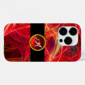 光子熱狂する赤ルビージェムストーンモノグラム Case-Mate iPhoneケース (裏面 (横))