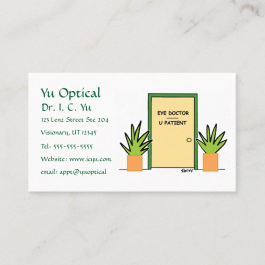 光学フォトメトリックカートゥーンアポイントメント 名刺 (正面)