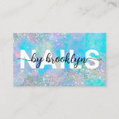 光学ホログラフィックグリッタースクリプトネイルアーティスト 名刺 (正面)