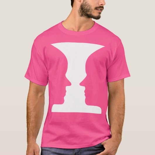 光学幻想科学抽象芸術顔花瓶 Tシャツ (正面)