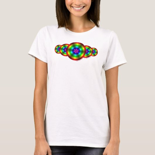 光学幻想虹の女性のライトシャツ Tシャツ (正面)