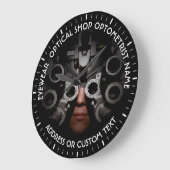 光学店の検眼医の眼科医の名前 ラージ壁時計 (傾斜)