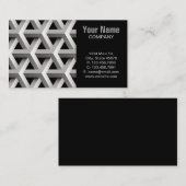 光学的な錯覚シックな黒と白の幾何学的 名刺 (正面/裏面)