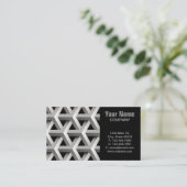 光学的な錯覚シックな黒と白の幾何学的 名刺 (スタンド正面)